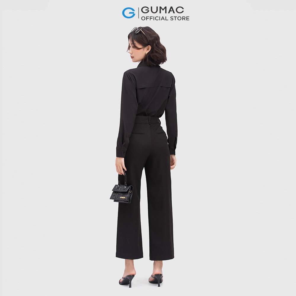 [Mã WABRGUM giảm 10% tối đa 30K đơn 99K] Áo sơ mi nữ công sở cơ bản GUMAC vải lụa cao cấp AC04057