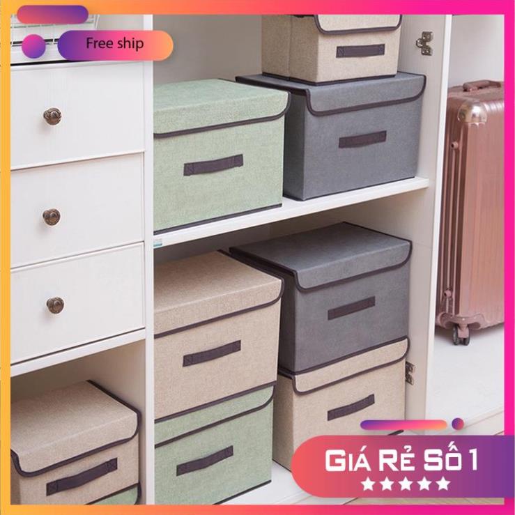 Combo 2 Hộp Vải Đựng Quần Áo, Đồ Lót - Hộp Túi Vải Gấp Gọn