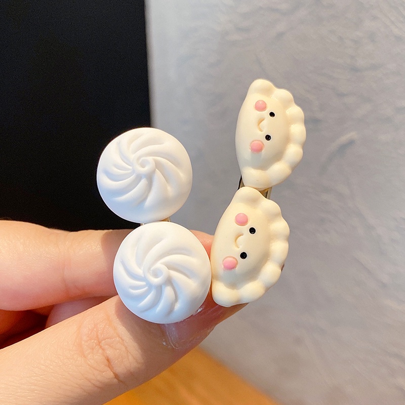 Kẹp tóc thiết kế kiểu bánh bao hoạt hình vui nhộn phong cách Hàn Quốc đáng yêu