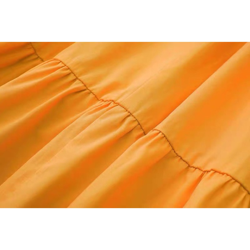 Đầm dây ZA maxi dáng dài bo chun cháy dáng xoè chất kate