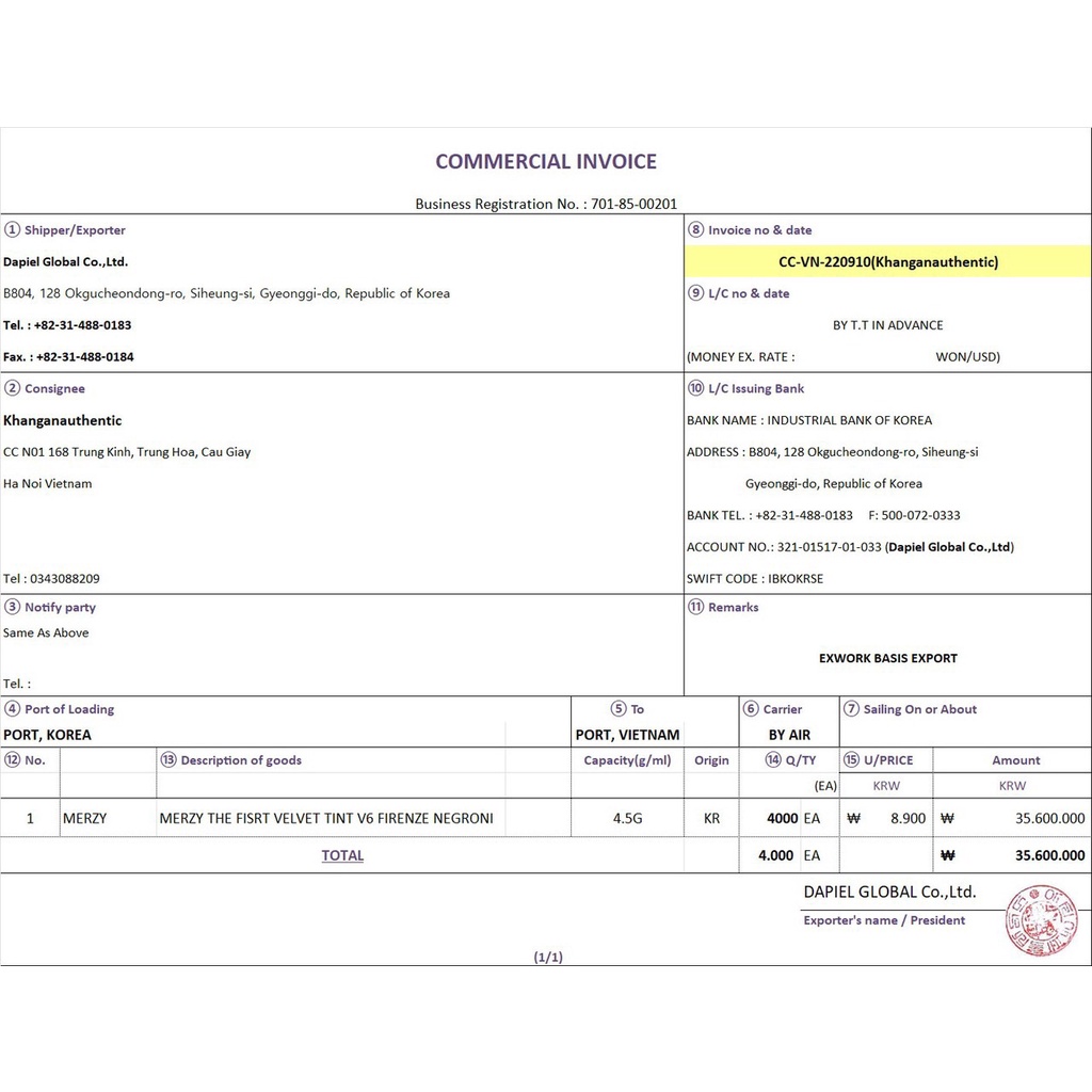 Son Kem Merzy The First Velvet Tint V6