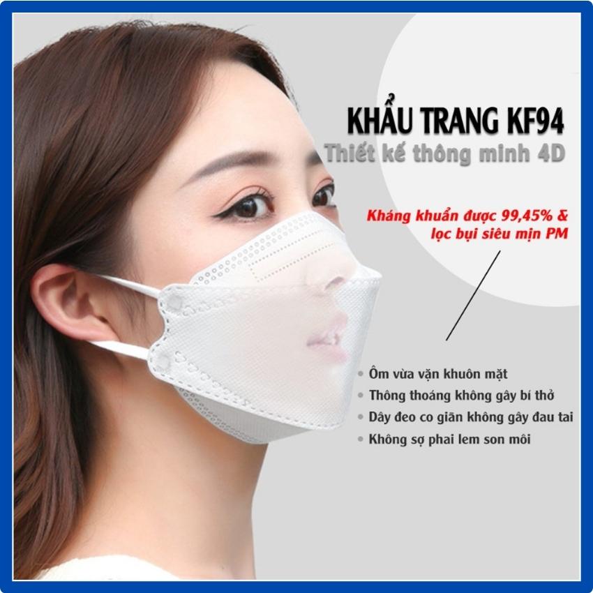 Khẩu trang KF94, Khẩu trang 4D HD MASK AN PHONG thùng 300 chiếc sản xuất theo công nghệ hàn quốc kháng khuẩn an toàn