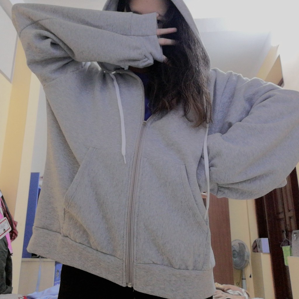 Áo khoác nỉ nữ form rộng Hoodie trơn Unisex - Có mũ dáng suông basic ulzzang [Tặng kèm đôi tất] | BigBuy360 - bigbuy360.vn