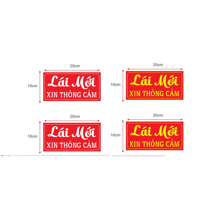 LOGO STICKER TEM XE LÁI MỚI XIN THÔNG CẢM
