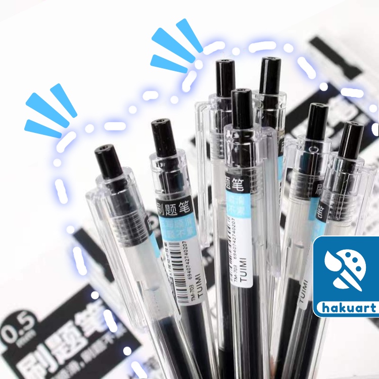 Bút Muji Moka bút gel đen xanh đỏ viết đều mực phụ kiện văn phòng phẩm  - Văn Phòng Phẩm Haku