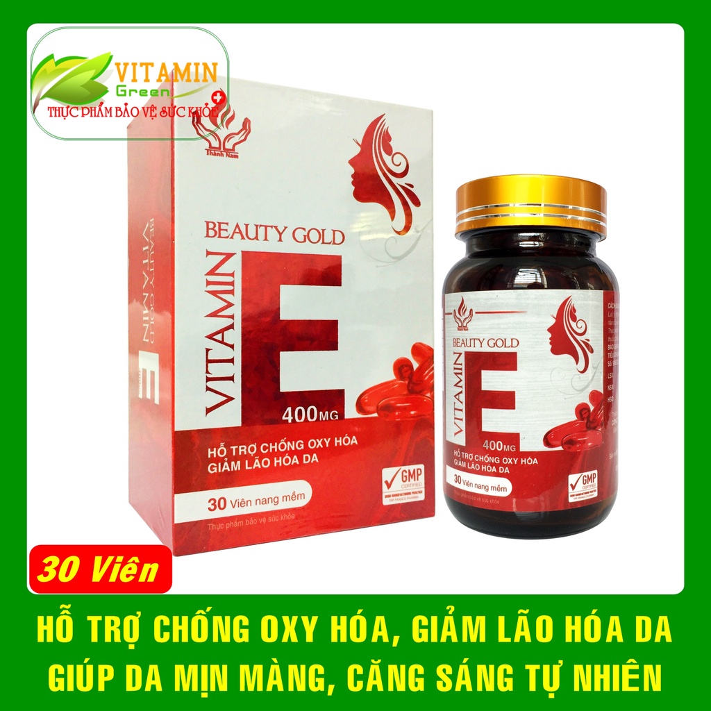 Viên uống đẹp da chống oxy hóa giảm lão hóa da BEAUTY GOLD VITAMIN E giúp da trắng sáng mịn màng