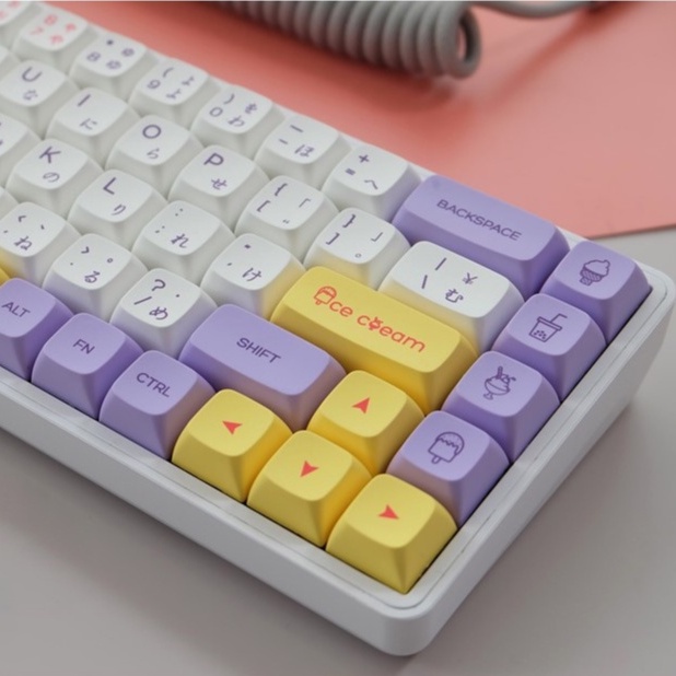 Ice Cream Keycaps Kem | QX1 profile| PBT Dye-sub Keycap | Suitable for most mechanical keyboards