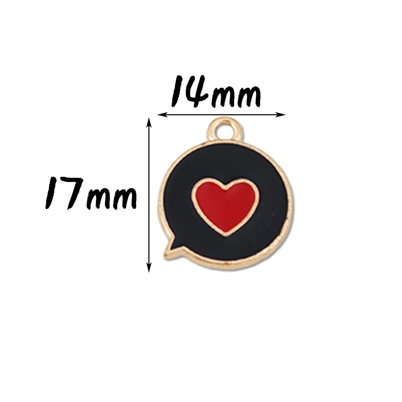 Mặt Dây Chuyền/Móc Khóa/Móc Khóa Hình Trái Tim Hai Mặt Làm Bằng Hợp Kim Màu Hồng Làm Thủ Công diy Màu Hồng