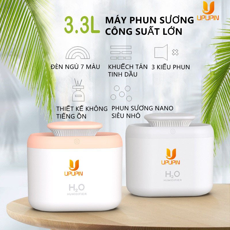 [Mã LALAHOTIOgiảm 6k đơn từ 20K] 3300ML 7 đèn LED màu Máy khuếch tán tạo ẩm không khí  Máy lọc không khí