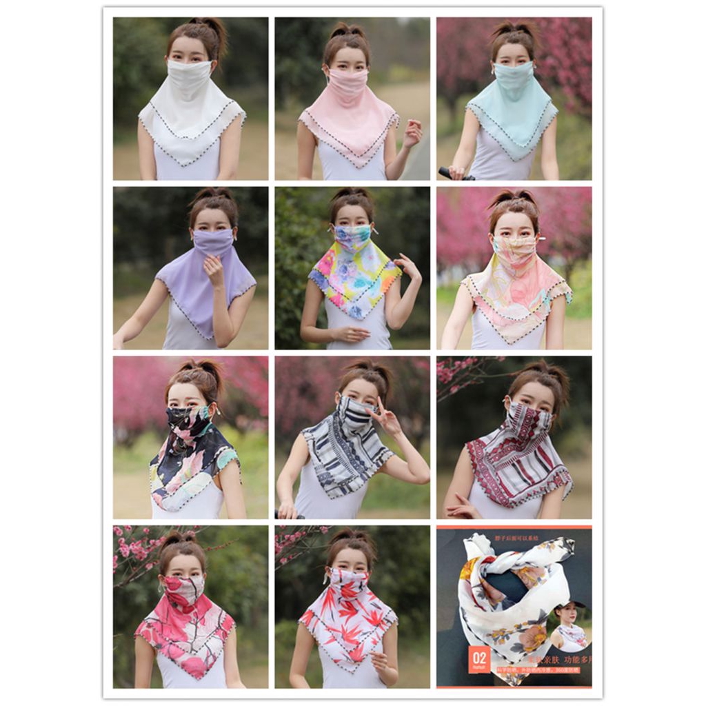 【new】 Printed chiffon sunshade cycling wind dust mask face towel collar cool don't frowsty outdoor cycling masks MKS | BigBuy360 - bigbuy360.vn