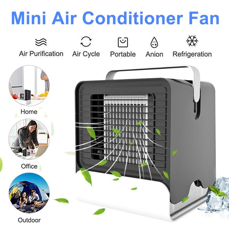 Máy điều hòa không khí cầm tay mini USB Quạt làm mát Máy làm ẩm Đèn LED yên tĩnh