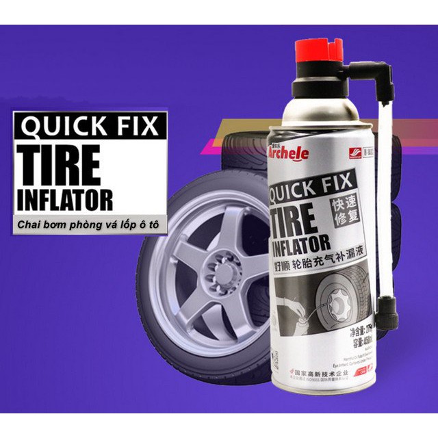 Chai bơm phòng vá lốp ô tô Quick Fix Tire sử dụng công nghệ Đức - Home and Garden