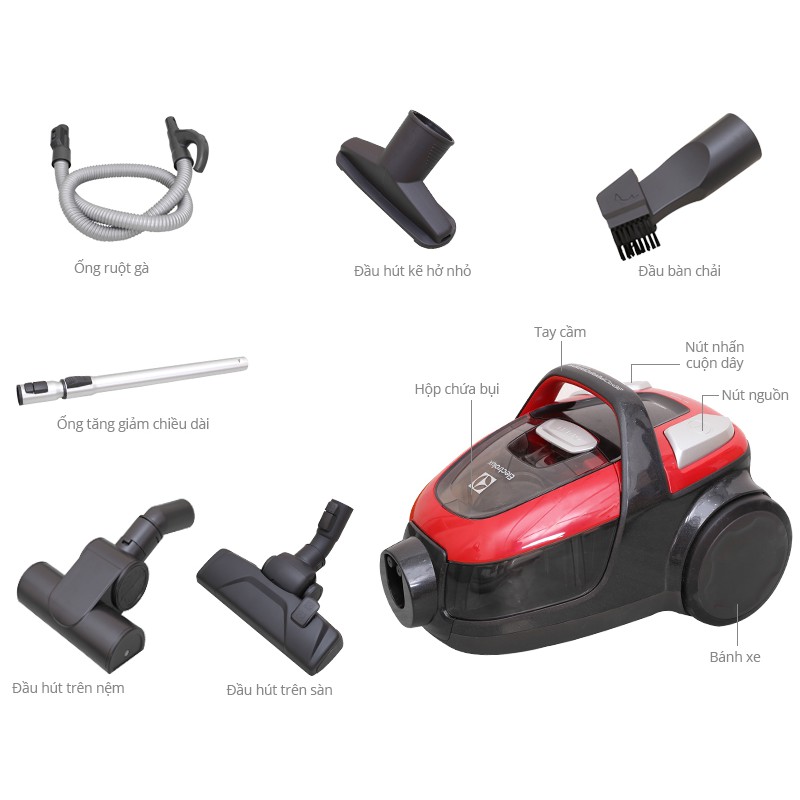 Máy hút bụi Electrolux  ZAP9940 1900W Red Rose