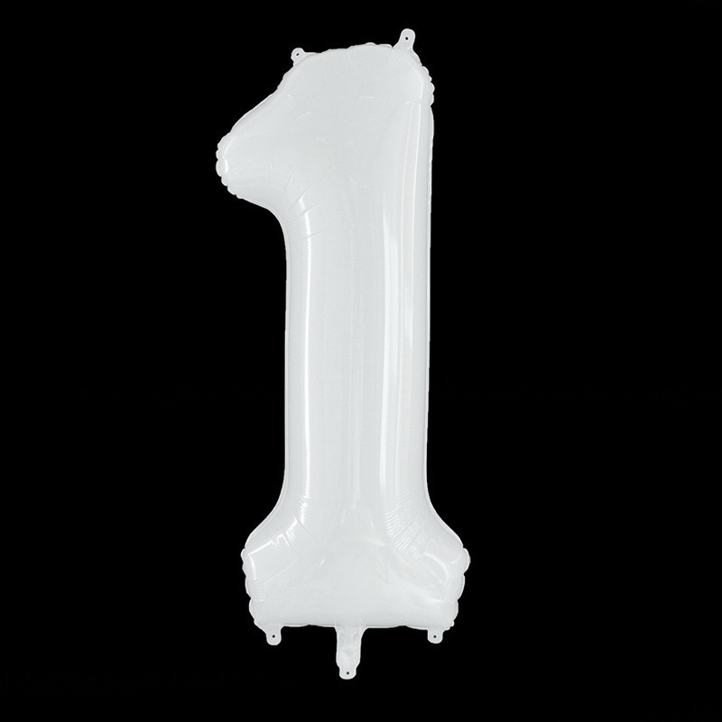 Bong Bóng Lõi Nhôm Hình Chữ Số Màu Trắng Kích Thước 32 Inch Dùng Trang Trí Tiệc Sinh Nhật
