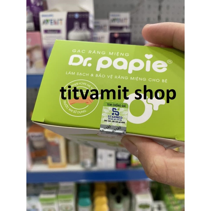 [CHÍNH HÃNG] Gạc rơ lưỡi Dr Papie cho bé, gạc răng miệng dr papie