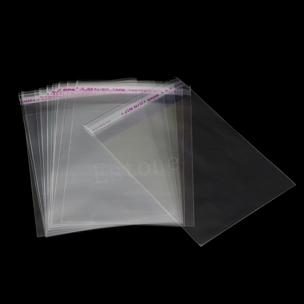 Bộ 100 túi nhựa miệng dán kín trong suốt kích thước 8x12cm 3.1"x4.7" dùng để đựng trang sức DIY