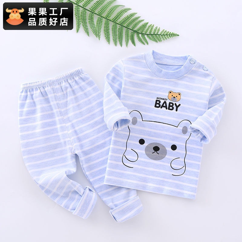 Bộ thu đông dài tay cotton nỉ Micky Mon kẻ hình mặt gấu siêu yêu