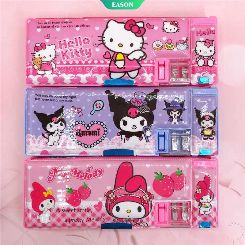 Hộp Bút Nam Châm Hai Mặt Họa Tiết Hoạt Hình Littletwinstars Và Kuromi Dễ Thương Ốp