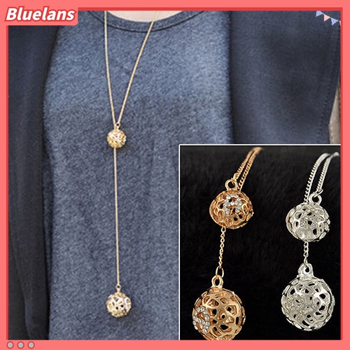 Dây chuyền dài mặt quả cầu đính đá thời trang cho nữ