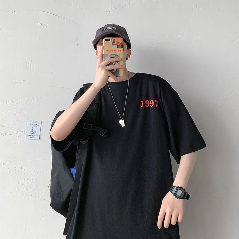 Áo thun tay lỡ form rộng in họa tiết hoạt hình Luffy 1997 - phông Unisex nam nữ đều mặc được