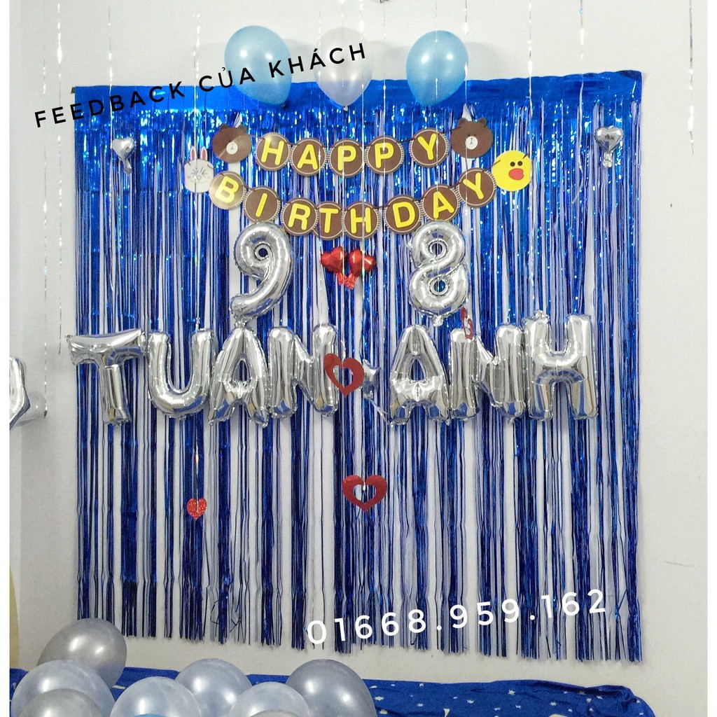 Rèm trang trí kim tuyến trang trí sinh nhật xịn xò 2Met