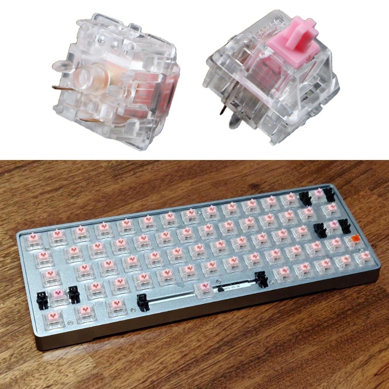 Công Tắc Roselios Sakurios Tuyến Tính 67g Force Gateron Màu Hồng / Đỏ Cho Bàn Phím Cơ Chơi Game DIY