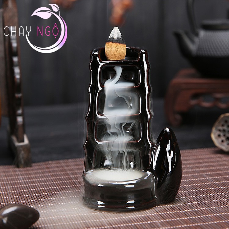 Thác Khói Trầm Hương Cao Cấp - Thác Đốt Trầm Mini Tặng Trầm Khói Ngược Mẫu 5