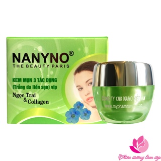 Kem mụn 3 tác dụng, trắng da, liền sẹo vip ngọc trai và collagen nanyno - 22g