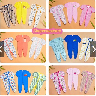 Set 3 body dài tay liền tất cho bé sơ sinh, hàng đẹp