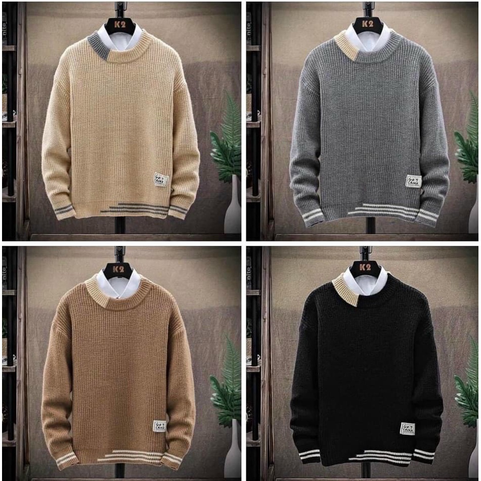 Áo len nam cao cấp dài tay  cao cấp họa tiết phối màu trẻ trung thời trang hàn quốc mã 11