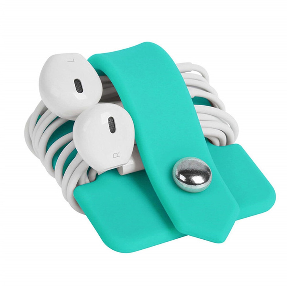 1 Dụng Cụ Thu Gọn Dây Cáp Bằng Silicon Nhiều Màu Sắc Tiện Dụng