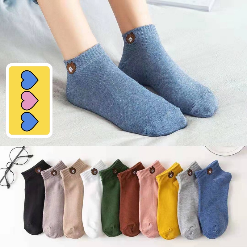 Combo 10 đôi tất gấu siêu dễ thương kèm túi đựng