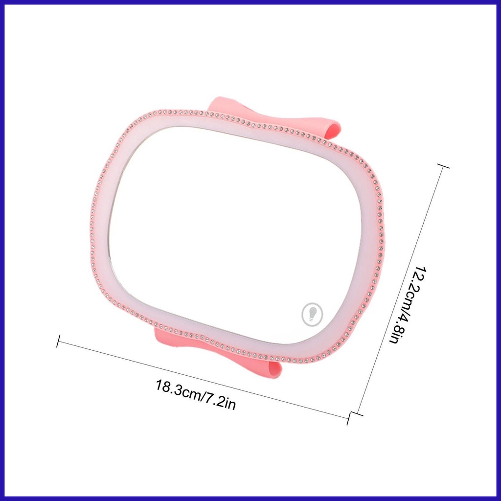 Gương Trang Điểm Có Thể Điều Chỉnh Độ Sáng Và Chạm Màn Hình Cảm Ứng Có Kẹp Gắn Phía Sau Xe Hơi