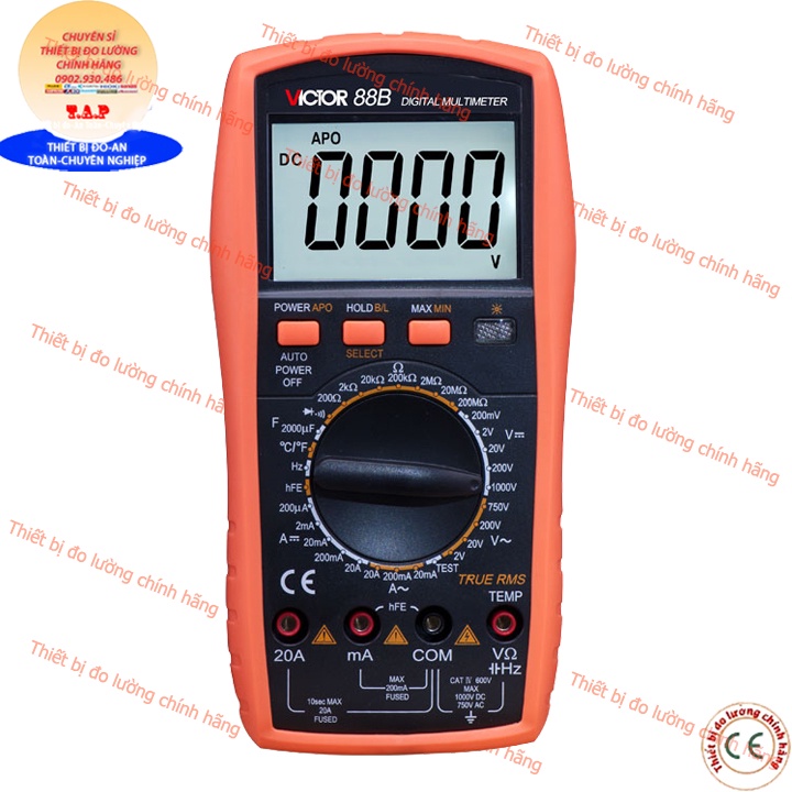 VICTOR-88B đồng hồ vạn năng điện tử 1000V 20A AC DCđiện trở, điện dung, diode, triode, tần số, nhiệt độ Victor 88B