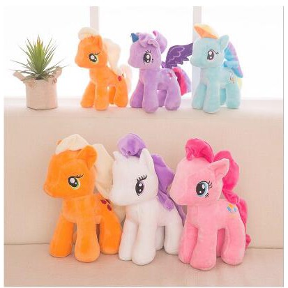 Thú Nhồi Bông Hình Con Ngựa Pony Màu Cầu Vồng 25cm / 30cm