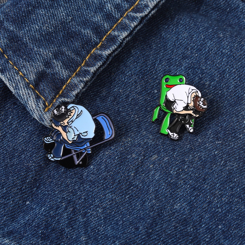 Ghim cài áo QIHE JEWELRY hình hoạt hình vui nhộn