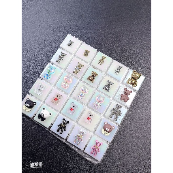 Charm gấu trang trí móng tay đủ mẫu gấu giá rẻ