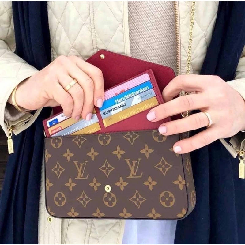 Túi quai xích lv.kèm 2 ví nhỏ size22cm fullbox