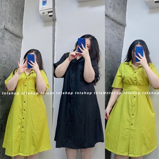 ĐẦM SƠ MI FROM RỘNG TAY NGẮN [TNT SHOP BIGSIZE 60KG 90KG]