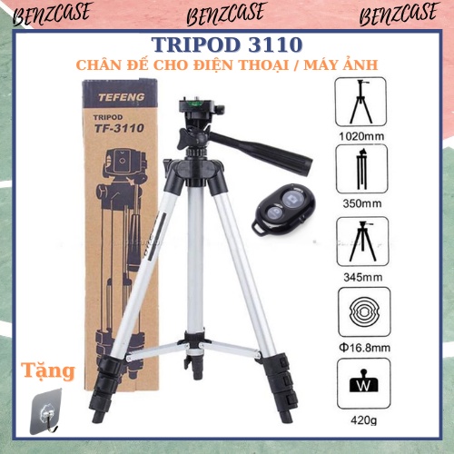 Chân đế / Giá đỡ / Tripod TF-3110 dành cho Điện Thoại, Máy Ảnh - Hỗ trợ selfie, quay film, chụp ảnh hiệu quả