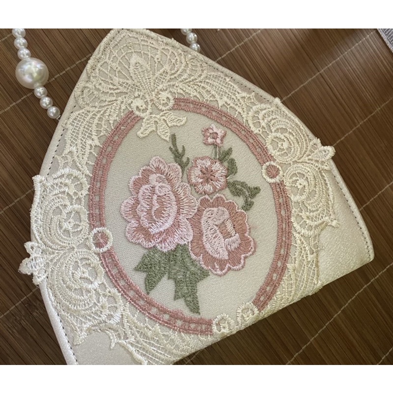 ORDER♥️Túi Xách Vintage Hoa Hồng Màu Mơ(ảnh thật)Size 20 cm