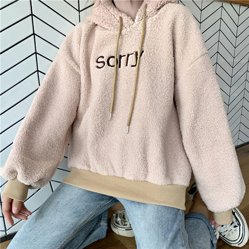 Áo Hoodie Tay Dài Dáng Rộng Thời Trang Cho Nữ