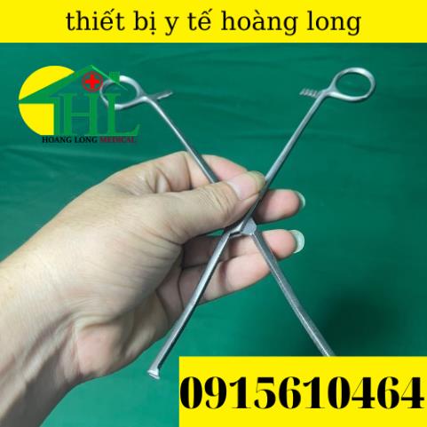Panh Y Tế, Panh Gắp Phẫu Thuật, Pen Kẹp Y Tế, Panh Cong Có Mấu 24cm - Hàng Pakistan