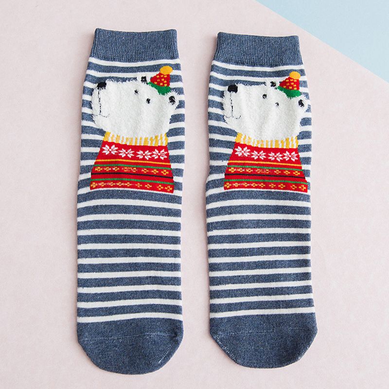 5 Đôi Tất Chân Len Hoạt Hình Giữ Ấm Cho Nữ