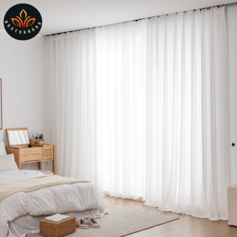 Rèm voan 💥 HÀNG LOẠI 1 💥 Rèm may sẵn, rèm voan trắng trơn sang trọng