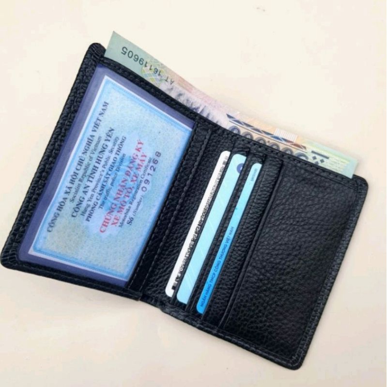 Ví Nam Bóp Da Bò Nhỏ Gọn Cao Cấp Thời Trang Trẻ - 100% Da Thật