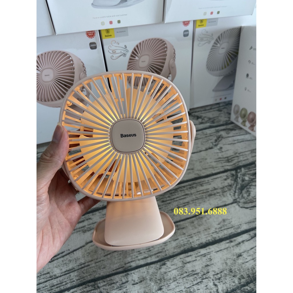 Quạt Mini Để Bàn/Kẹp Cạnh Tích Điện Baseus Box Clamping Fan