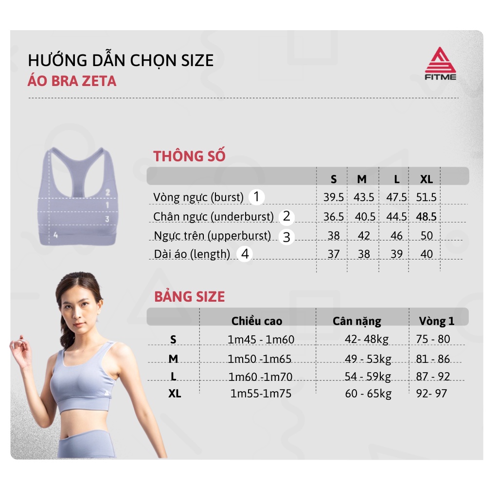 Bộ đồ tập gym Fitme áo bra thể thao nữ Zeta, quần legging đùi nâng mông cao cấp