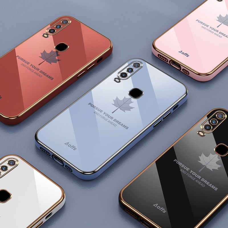 Ốp điện thoại Koosuk mềm mại mạ điện hình chiếc lá độc đáo cho VIVO Y17 Y15 Y12 Y19 Y85 V9
