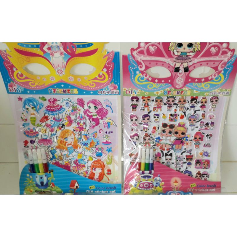 Một xấp dán nổi và tô màu 3 trong 1 có nhiều mẫu khác nhau rất đẹp